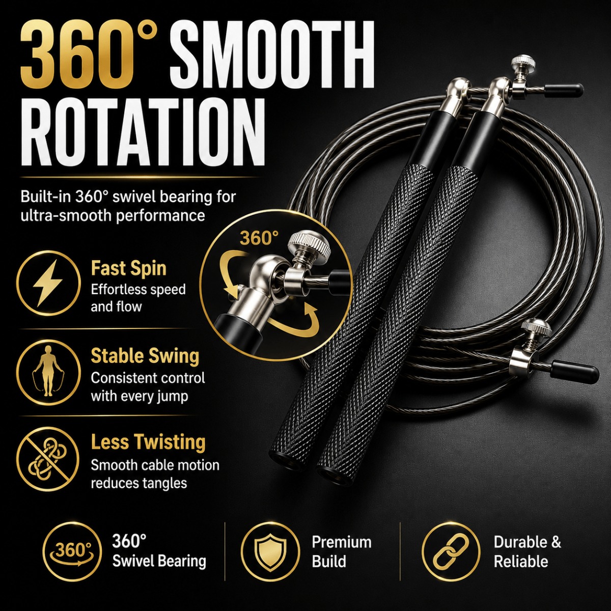 Jump Rope Speed Bearing - حبل قفز سريع بمحامل كروية 360