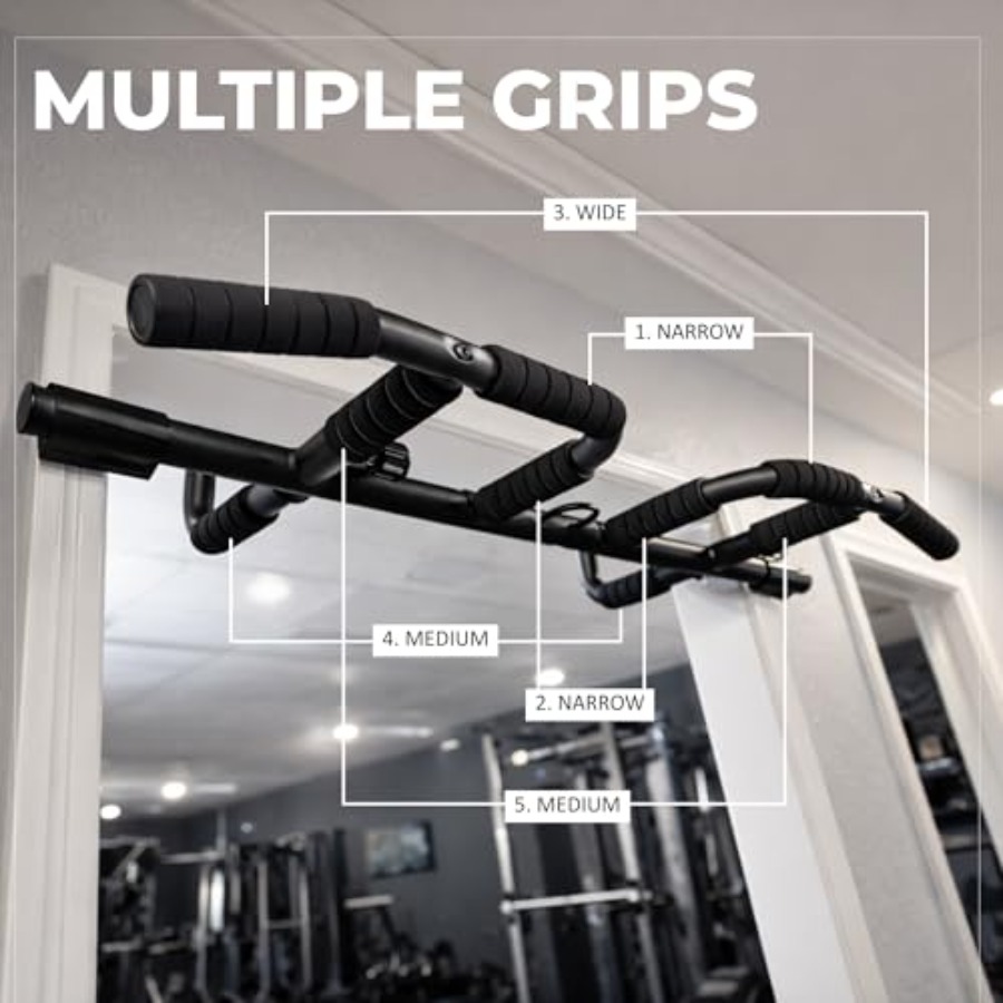 مجموعة قضبان سحب للباب مع أحزم - مراجعة Pull Up Bar Grip وسعره